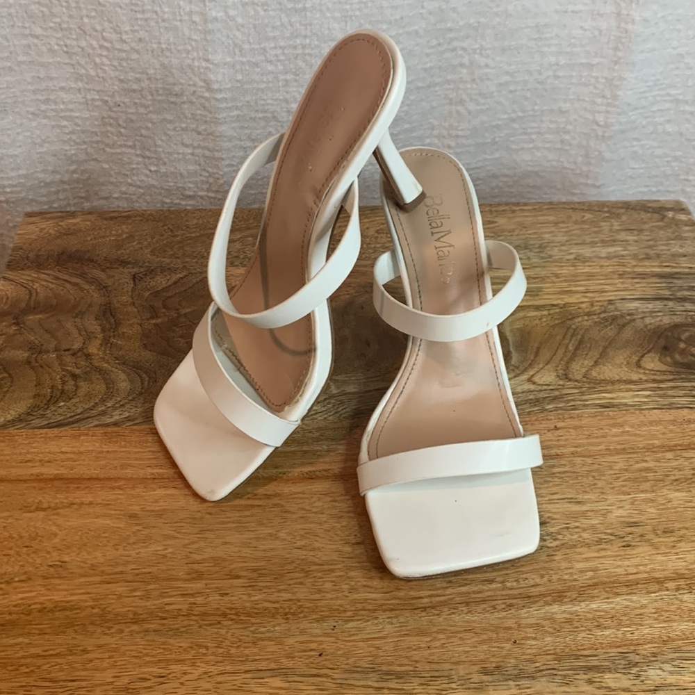 Bella Marie white Strappy slides